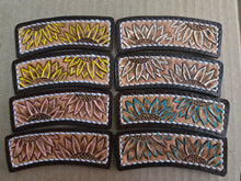 Load image into Gallery viewer, Leather Sunflower Hair Clips
